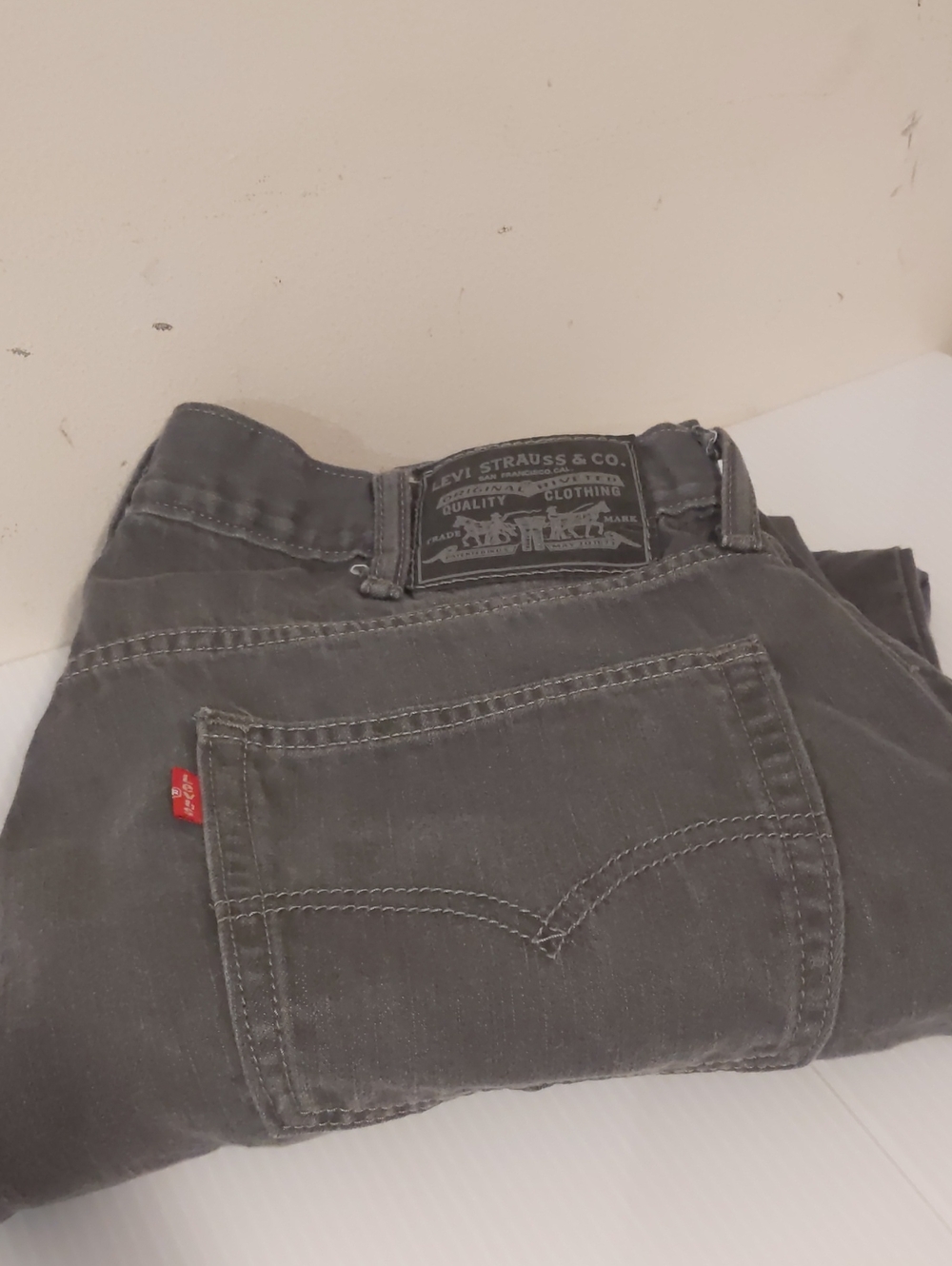 Levis 501 Gray Wash 34x27 (38x30 Tag) Dark Jeans Cotton Straight Leg